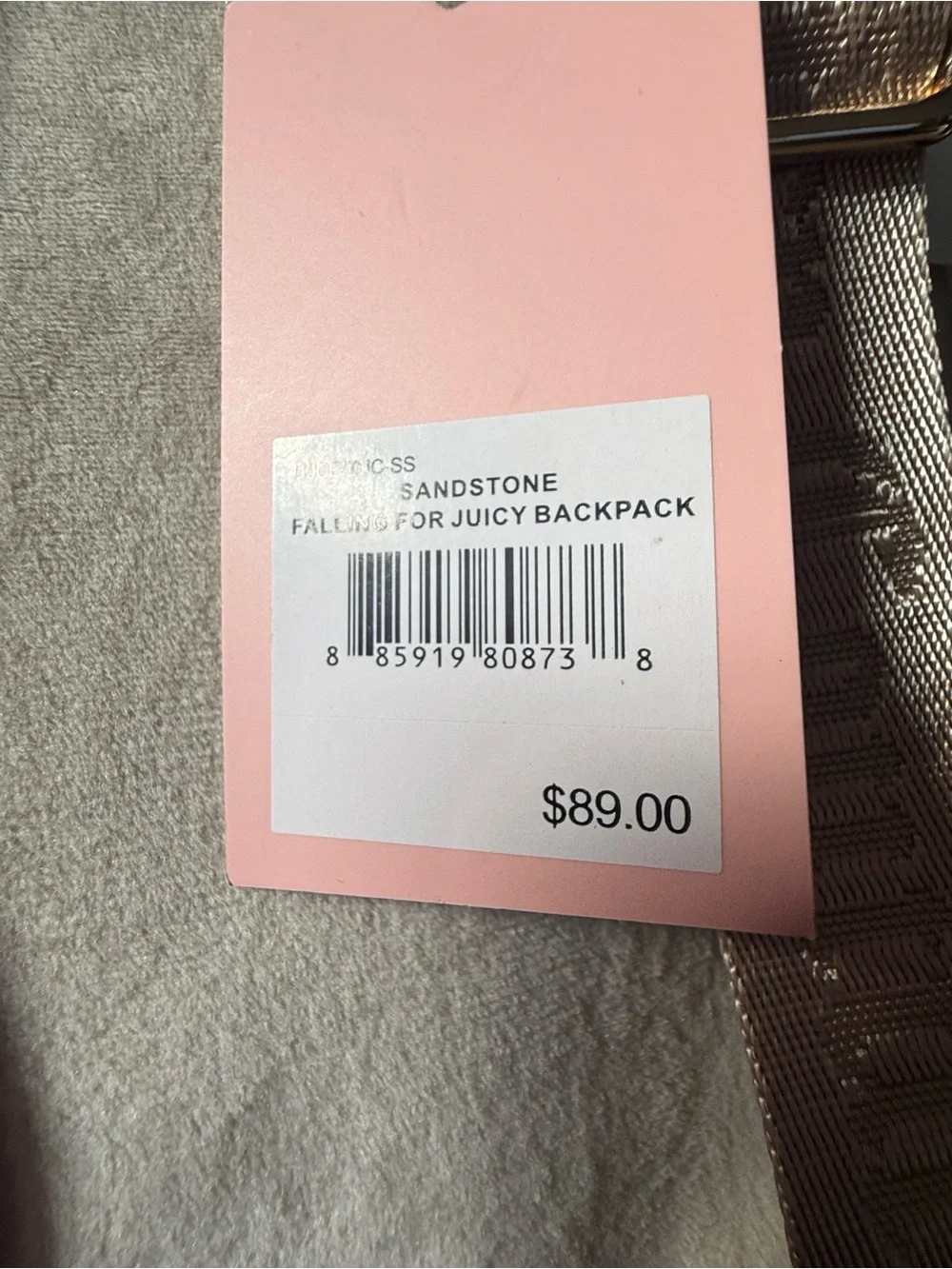 Juicy Couture Cream Mini Backpack with Embroidered Crest